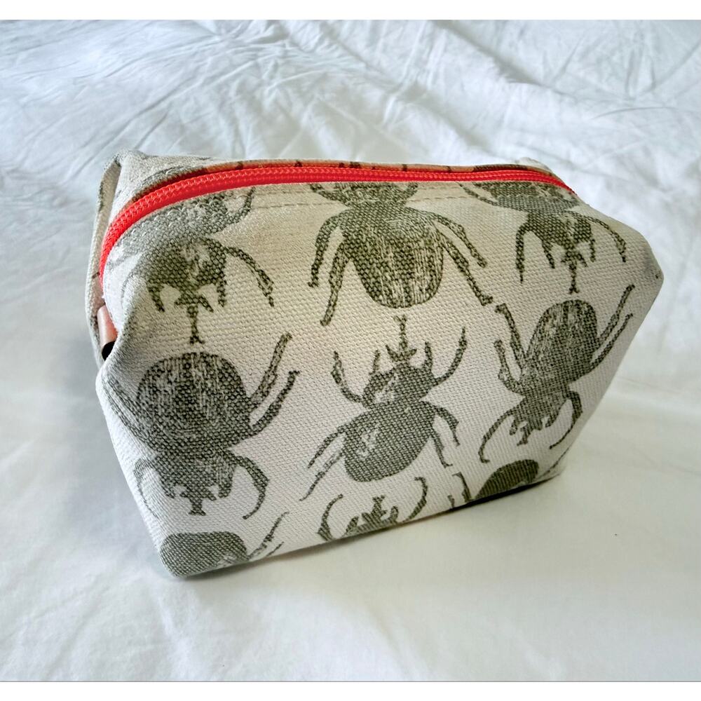 India Hicks | Stone Gray Lucky Beetle Cosmetics Bag Pouch - Picture 4 of 11